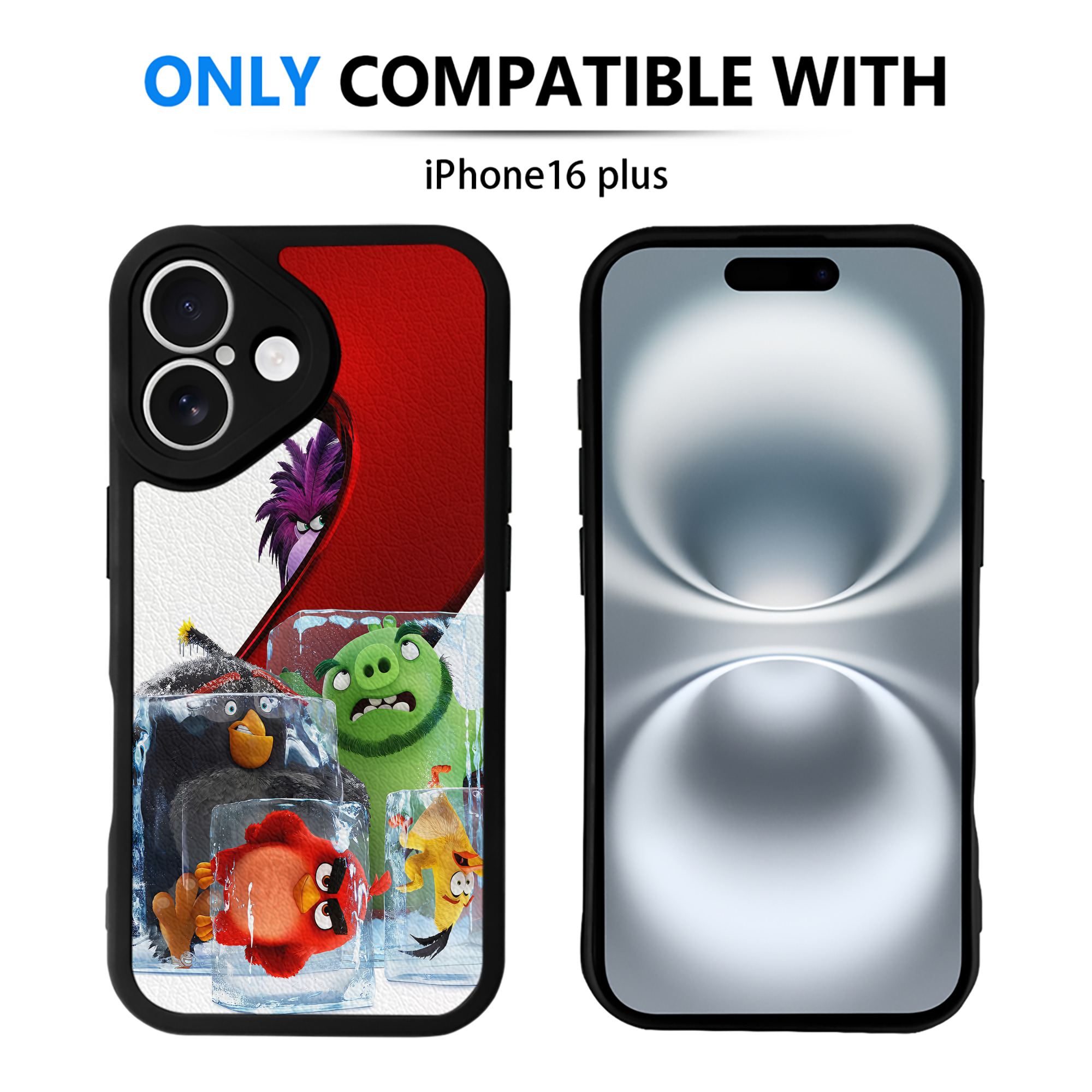（画像用） Angry Birds アングリーバード 【iPhone 16シリーズ対応】シリコンスマホケース（レザー調） 材質：シリコン